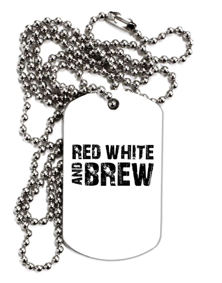 Red White and Brew Adult Dog Tag Chain Necklace by TooLoud-TooLoud-White-Davson Sales