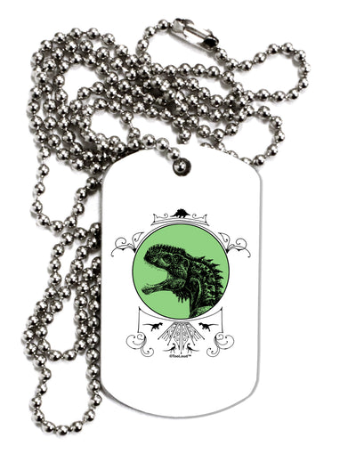 Jurassic Dinosaur Face Adult Dog Tag Chain Necklace by TooLoud-Dog Tag Necklace-TooLoud-White-Davson Sales