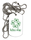 Kiss Me Clover Adult Dog Tag Chain Necklace-Dog Tag Necklace-TooLoud-1 Piece-Davson Sales