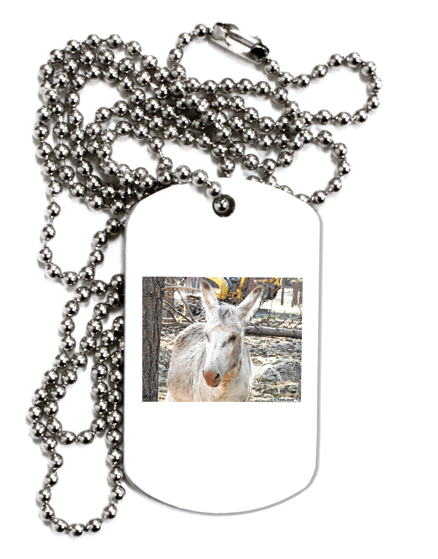 Troubled Burro Adult Dog Tag Chain Necklace-Dog Tag Necklace-TooLoud-1 Piece-Davson Sales
