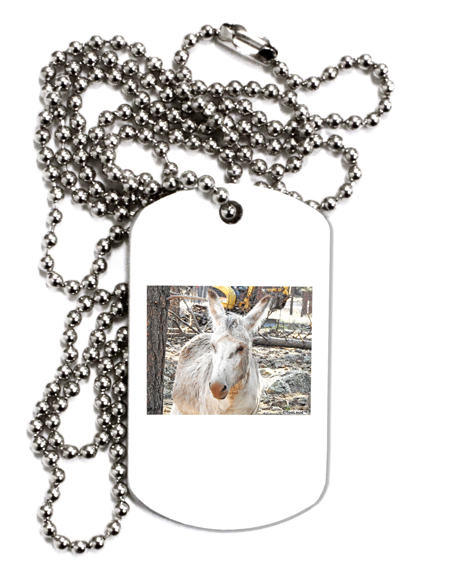 Troubled Burro Adult Dog Tag Chain Necklace-Dog Tag Necklace-TooLoud-1 Piece-Davson Sales