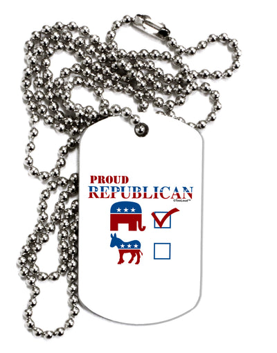 Proud Republican Checkmark Adult Dog Tag Chain Necklace-Dog Tag Necklace-TooLoud-1 Piece-Davson Sales