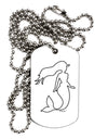 Mermaid Outline Adult Dog Tag Chain Necklace-Dog Tag Necklace-TooLoud-White-Davson Sales