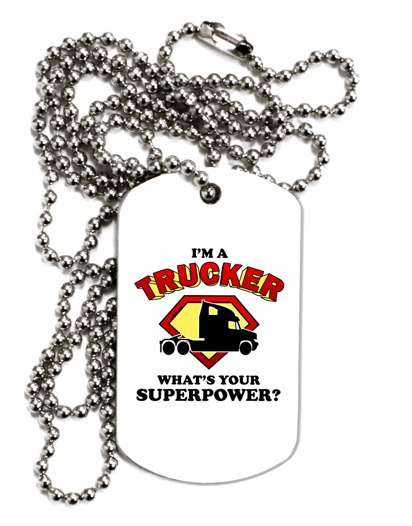 Trucker - Superpower Adult Dog Tag Chain Necklace-Dog Tag Necklace-TooLoud-1 Piece-Davson Sales