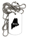 Maine - United States Shape Adult Dog Tag Chain Necklace-Dog Tag Necklace-TooLoud-White-Davson Sales