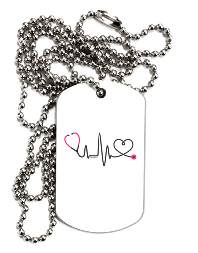 Stethoscope Heartbeat Adult Dog Tag Chain Necklace-Dog Tag Necklace-TooLoud-1 Piece-Davson Sales