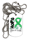 Hope for a Cure - Light Green Ribbon Celiac Disease - Flowers Adult Dog Tag Chain Necklace-Dog Tag Necklace-TooLoud-White-Davson Sales