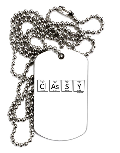 Classy - Periodic table of Elements Adult Dog Tag Chain Necklace by TooLoud-Dog Tag Necklace-TooLoud-White-Davson Sales