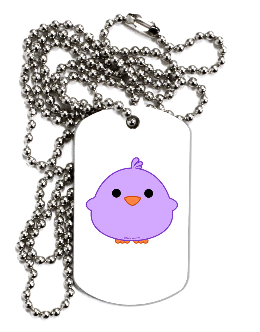 Cute Little Chick - Purple Adult Dog Tag Chain Necklace by TooLoud-Dog Tag Necklace-TooLoud-White-Davson Sales