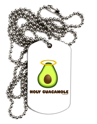 Holy Guacamole Design Adult Dog Tag Chain Necklace by TooLoud-Dog Tag Necklace-TooLoud-White-Davson Sales