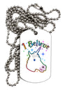 I Believe in Unicorns Adult Dog Tag Chain Necklace-Dog Tag Necklace-TooLoud-White-Davson Sales