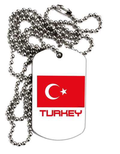 Turkey Flag with Text Adult Dog Tag Chain Necklace by TooLoud-Dog Tag Necklace-TooLoud-1 Piece-Davson Sales