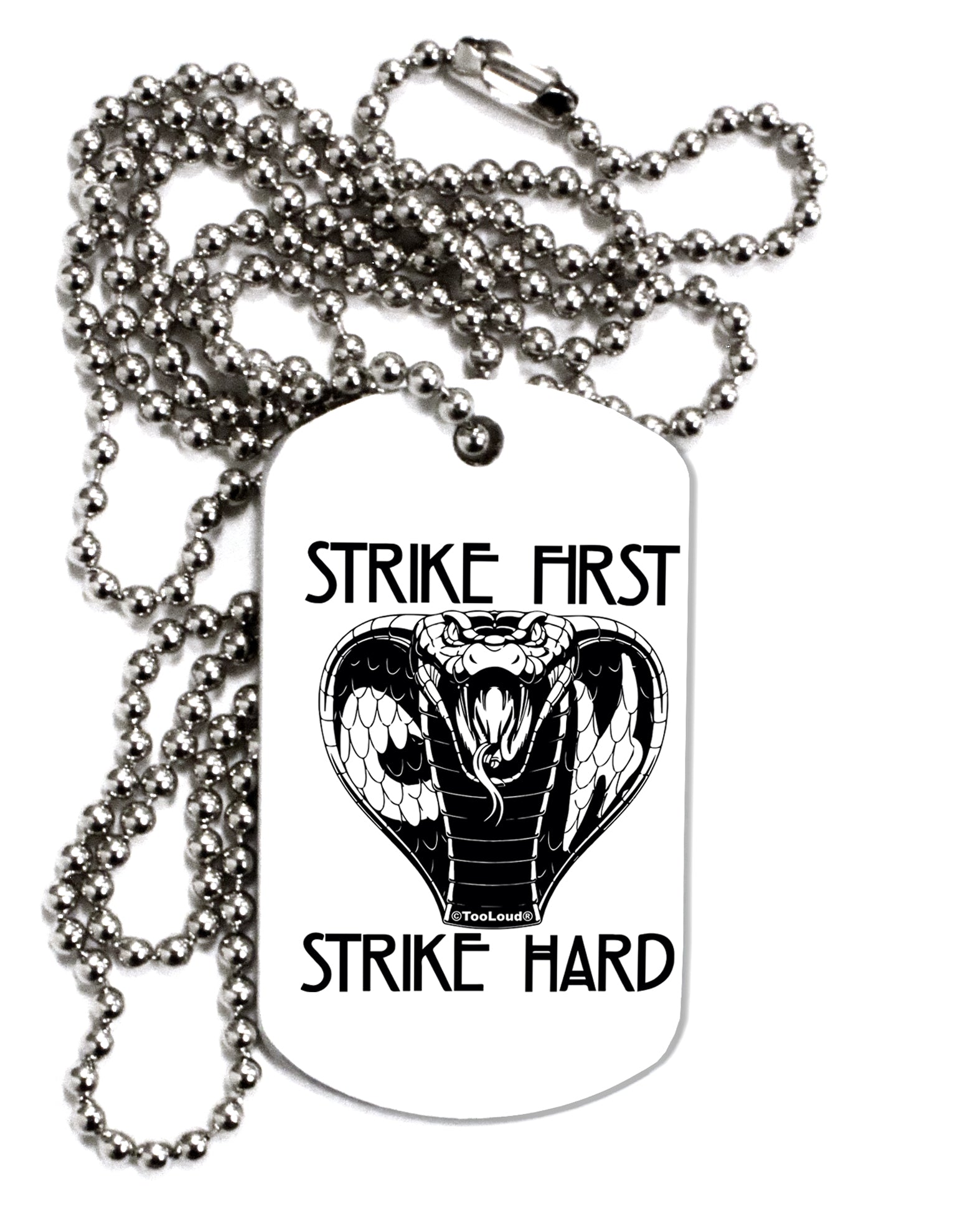 TooLoud Strike First Strike Hard Cobra Adult Dog Tag Chain Necklace-Dog Tag Necklace-TooLoud-1 Piece-Davson Sales