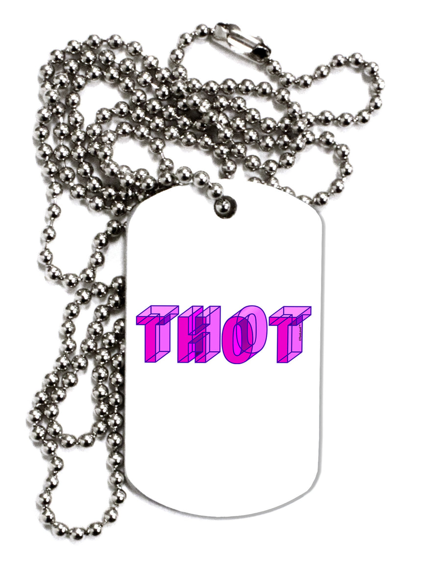 THOT Artistic Text Adult Dog Tag Chain Necklace-Dog Tag Necklace-TooLoud-White-Davson Sales