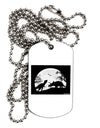 T-Rex and Triceratops Silhouettes Design Adult Dog Tag Chain Necklace by TooLoud-Dog Tag Necklace-TooLoud-White-Davson Sales