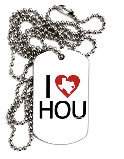 I Heart Houston Adult Dog Tag Chain Necklace-Dog Tag Necklace-TooLoud-1 Piece-Davson Sales