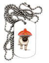 Pug Dog with Pink Sombrero Adult Dog Tag Chain Necklace by TooLoud-Dog Tag Necklace-TooLoud-White-Davson Sales