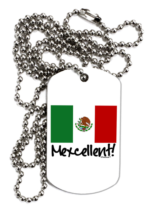 Mexcellent - Mexican Flag Adult Dog Tag Chain Necklace by TooLoud-TooLoud-White-Davson Sales
