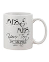 Customized Mrs and Mrs Same-Sex Wedding - Name, Established Date Design - Imprinted 11 oz Coffee Cup - TooLoud-11 OZ Coffee Mug-TooLoud-White-Davson Sales