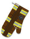 Firefighter Brown AOP White Printed Fabric Oven Mitt All Over Print