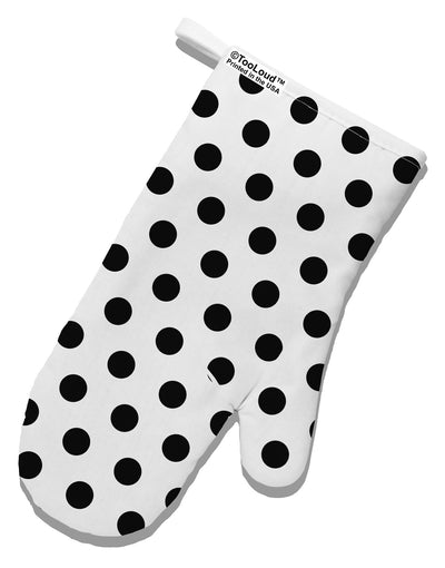 Black Polka Dots on White White Printed Fabric Oven Mitt All Over Print by TooLoud-Oven Mitt-TooLoud-White-Davson Sales