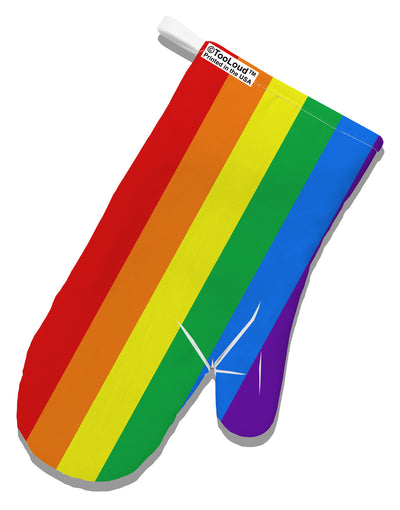 Rainbow Vertical Gay Pride Flag White Printed Fabric Oven Mitt All Over Print by TooLoud-Oven Mitt-TooLoud-White-Davson Sales