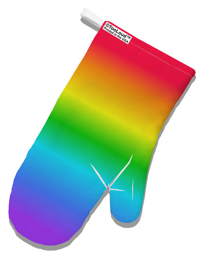 Horizontal Rainbow Gradient White Printed Fabric Oven Mitt All Over Print by TooLoud-Oven Mitt-TooLoud-White-Davson Sales