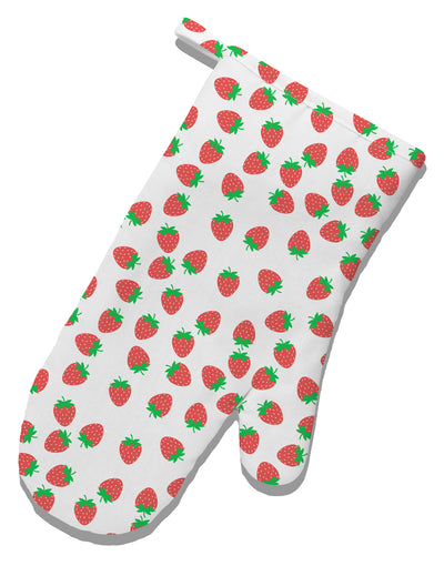 Strawberries Everywhere White Printed Fabric Oven Mitt by TooLoud-Oven Mitt-TooLoud-White-Davson Sales