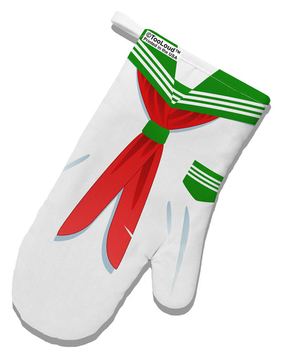 School Uniform Costume - Green White Printed Fabric Oven Mitt All Over Print-Oven Mitt-TooLoud-White-Davson Sales