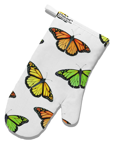 Monarch Butterflies AOP White Printed Fabric Oven Mitt All Over Print-Oven Mitt-TooLoud-White-Davson Sales