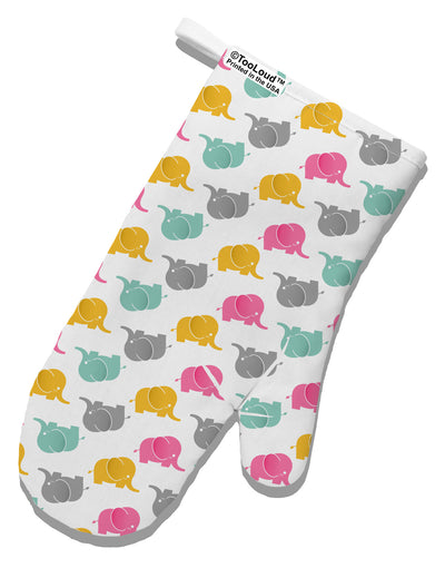 Cute Baby Elephants AOP White Printed Fabric Oven Mitt All Over Print-Oven Mitt-TooLoud-White-Davson Sales