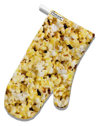 Popcorn All Over White Printed Fabric Oven Mitt All Over Print-Oven Mitt-TooLoud-White-Davson Sales