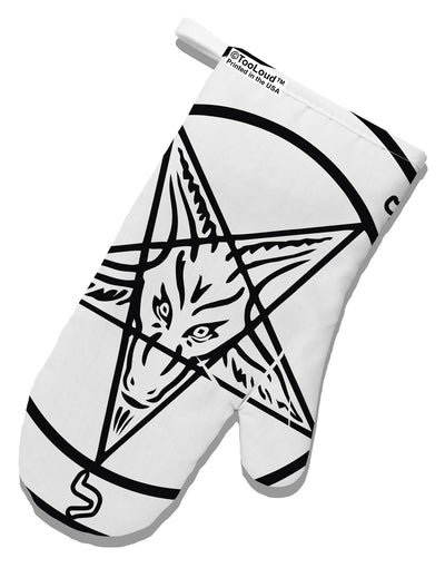 Official Sigil of Baphomet White Printed Fabric Oven Mitt All Over Print-Oven Mitt-TooLoud-White-Davson Sales