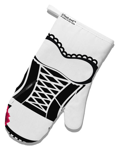 French Maid AOP White Printed Fabric Oven Mitt All Over Print-Oven Mitt-TooLoud-White-Davson Sales