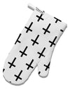 Inverted Crosses White Printed Fabric Oven Mitt All Over Print-Oven Mitt-TooLoud-White-Davson Sales