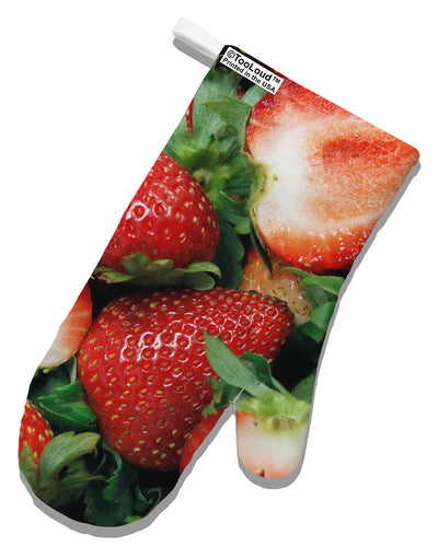 Strawberries All Over White Printed Fabric Oven Mitt All Over Print-Oven Mitt-TooLoud-White-Davson Sales