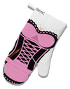 French Maid Pink AOP White Printed Fabric Oven Mitt All Over Print-Oven Mitt-TooLoud-White-Davson Sales