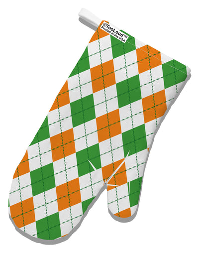 Irish Colors Argyle Pattern White Printed Fabric Oven Mitt All Over Print-Oven Mitt-TooLoud-White-Davson Sales