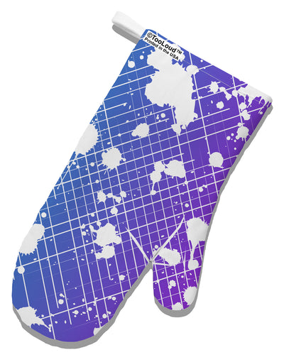 Splatter AOP - Blue Purple White Printed Fabric Oven Mitt All Over Print-Oven Mitt-TooLoud-White-Davson Sales