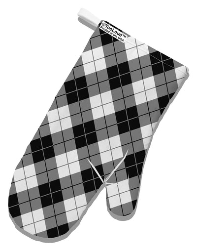 Black and White Argyle AOP White Printed Fabric Oven Mitt All Over Print by TooLoud-Oven Mitt-TooLoud-White-Davson Sales