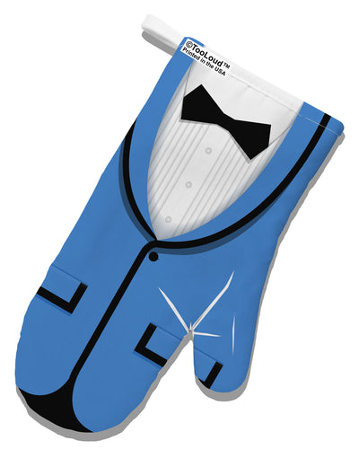 Blue Tuxedo Suit Costume White Printed Fabric Oven Mitt All Over Print-Oven Mitt-TooLoud-White-Davson Sales