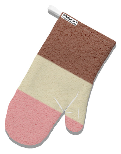 Horizontal Neapolitan Ice Cream White Printed Fabric Oven Mitt All Over Print by TooLoud-Oven Mitt-TooLoud-White-Davson Sales