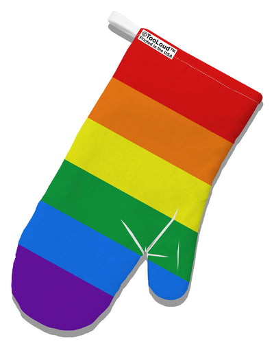 Rainbow Horizontal Gay Pride Flag White Printed Fabric Oven Mitt All Over Print by TooLoud-Oven Mitt-TooLoud-White-Davson Sales