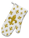 Gold Fleur De Lis AOP White Printed Fabric Oven Mitt All Over Print by TooLoud-Oven Mitt-TooLoud-White-Davson Sales