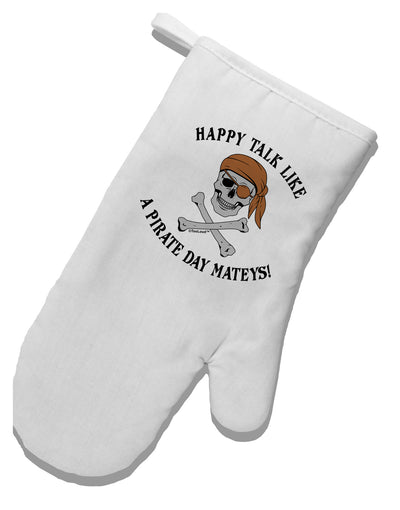 Pirate Day Mateys White Printed Fabric Oven Mitt-Oven Mitt-TooLoud-White-Davson Sales