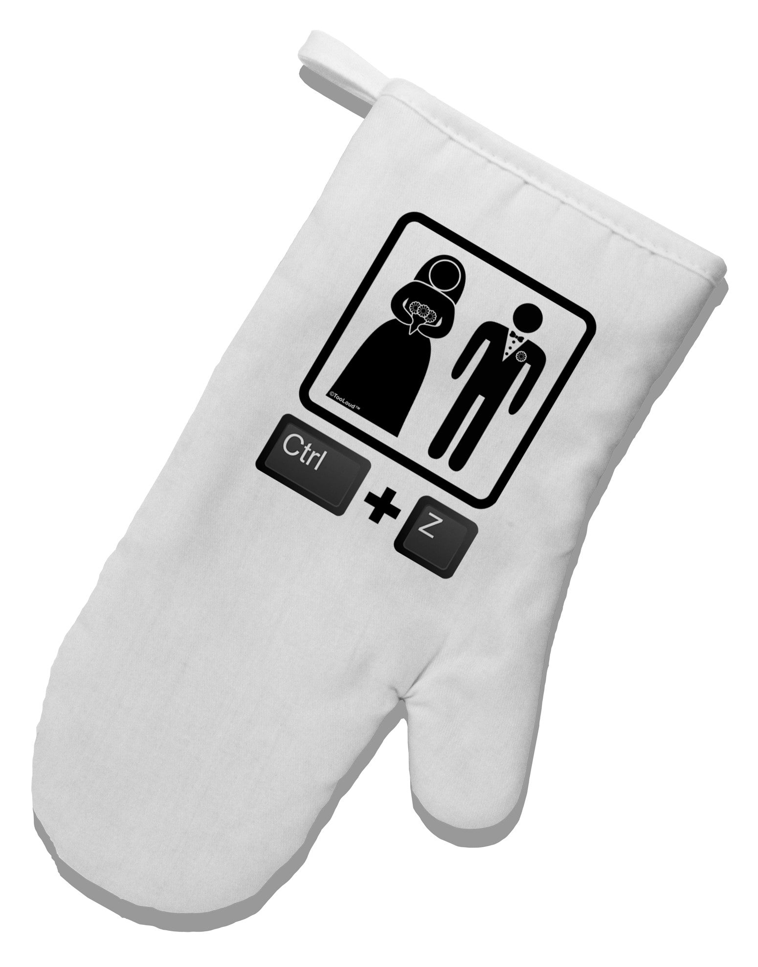 Ctrl Z - Marriage White Printed Fabric Oven Mitt-Oven Mitt-TooLoud-White-Davson Sales