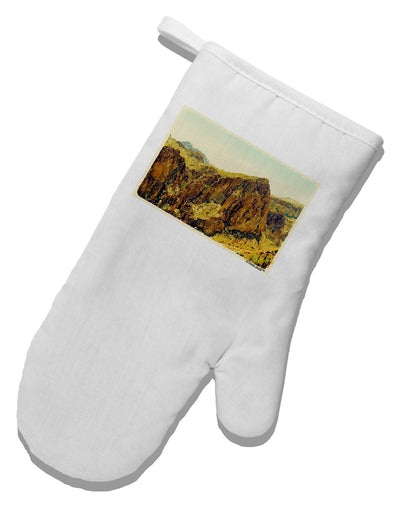 Arizona Mountains Watercolor White Printed Fabric Oven Mitt-Oven Mitt-TooLoud-White-Davson Sales