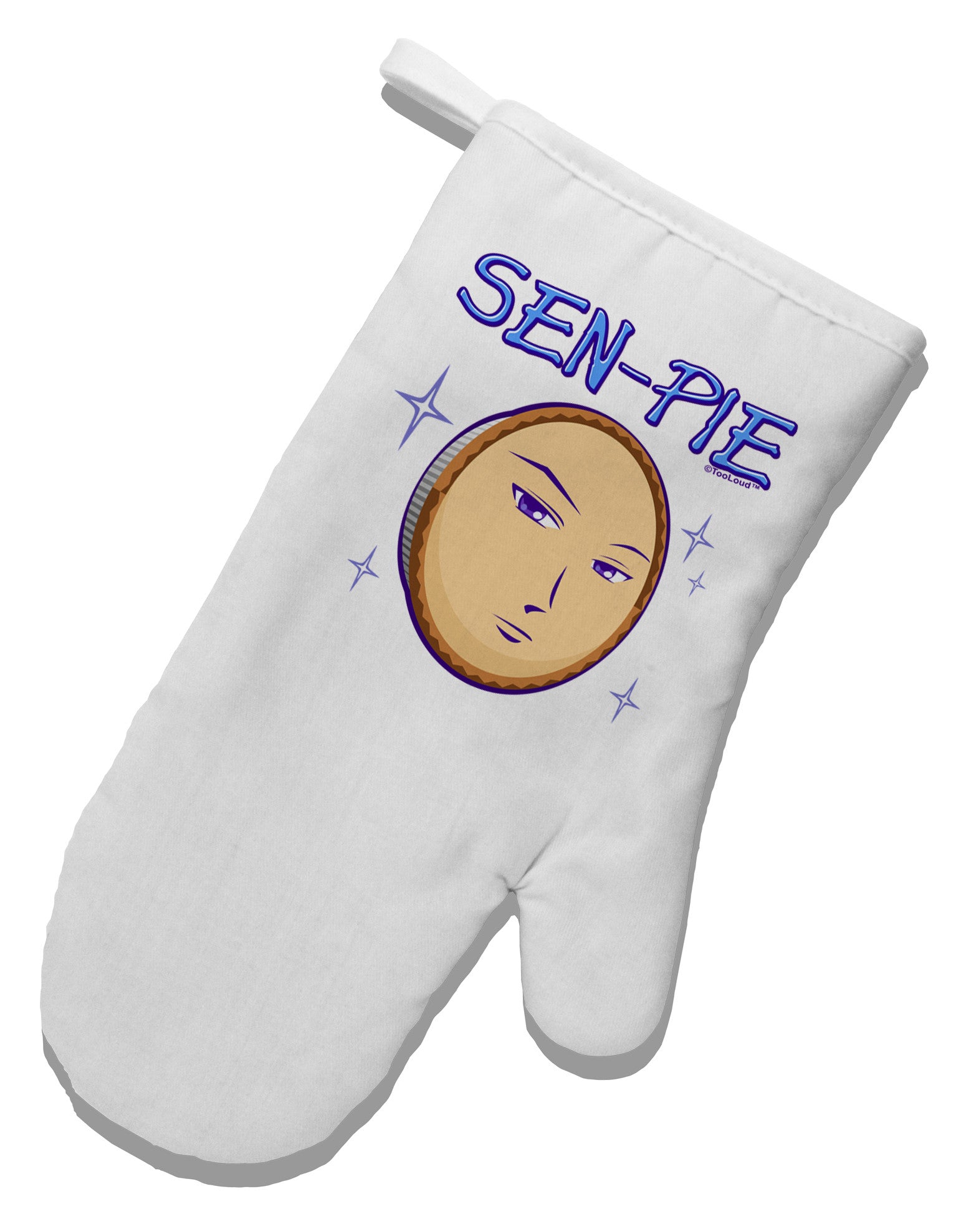 Sen-Pie Sama Kun San Chan White Printed Fabric Oven Mitt-Oven Mitt-TooLoud-White-Davson Sales