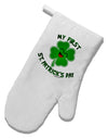 My First St. Patrick's Day White Printed Fabric Oven Mitt-Oven Mitt-TooLoud-White-Davson Sales