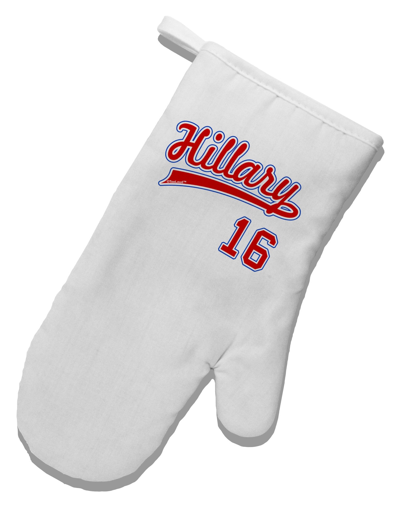 Hillary Jersey 16 White Printed Fabric Oven Mitt-Oven Mitt-TooLoud-White-Davson Sales